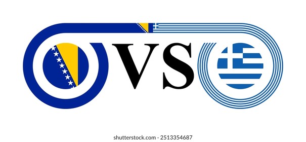 conceito entre bósnia vs grécia. ilustração vetorial isolado no fundo branco