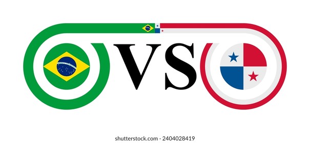 concept between brazil vs panama. vector illustration isolated on white background