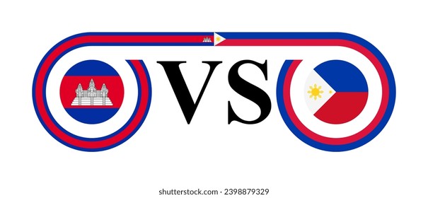 concept between cambodia vs philippines. vector illustration isolated on white background