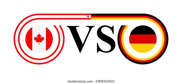 concept between canada vs germany. vector illustration isolated on white background
