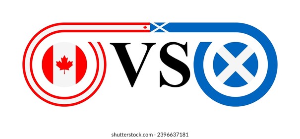 concept between canada vs  scotland. vector illustration isolated on white background