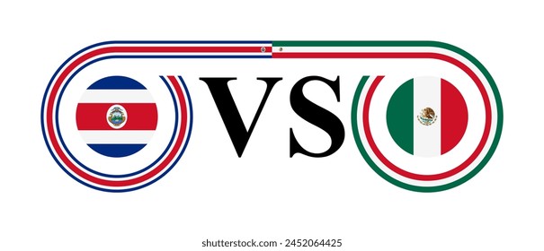 concept between costa rica vs mexico. vector illustration isolated on white background