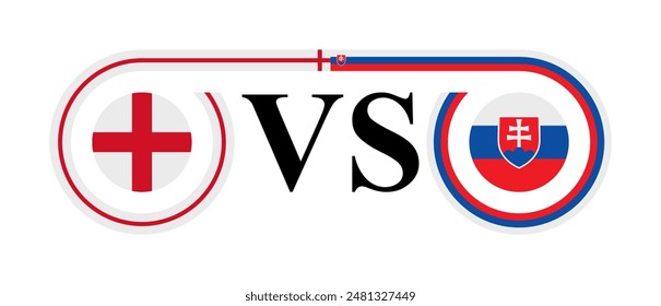 concept between england vs slovakia. vector illustration isolated on white background