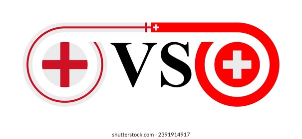 concepto entre inglaterra y suiza. ilustración vectorial aislada en fondo blanco