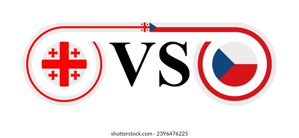 concept between georgia vs czech republic. vector illustration isolated on white background