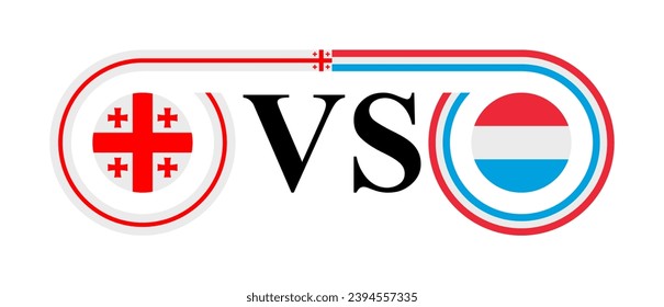 concepto entre georgia y luxemburgo. ilustración vectorial aislada en fondo blanco