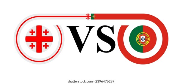 concept between georgia vs portugal. vector illustration isolated on white background