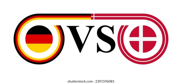 concept between germany vs denmark. vector illustration isolated on white background