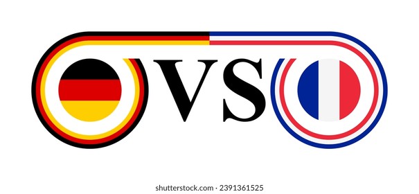 concept between germany vs france. vector illustration isolated on white background
