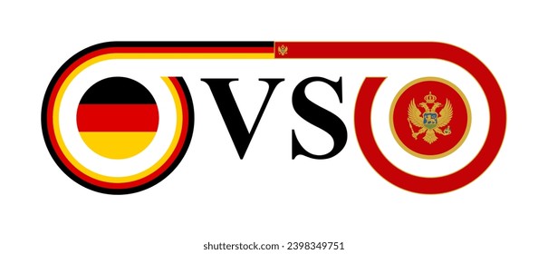concept between germany vs montenegro. vector illustration isolated on white background