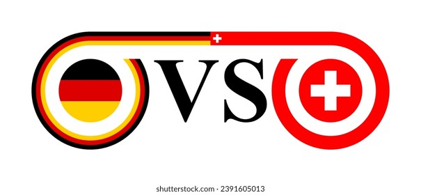 concept between germany vs switzerland. vector illustration isolated on white background