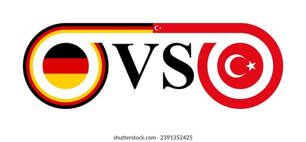 concept between germany vs turkey. vector illustration isolated on white background