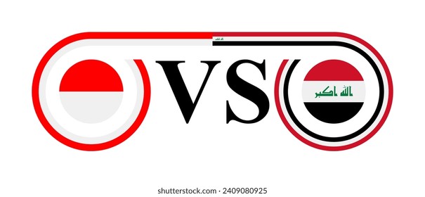concept between indonesia vs iraq. vector illustration isolated on white background