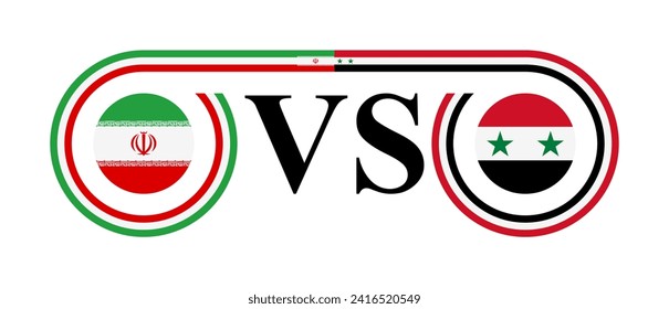 concept between iran vs syria. vector illustration isolated on white background