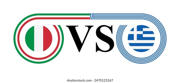 concept between italy vs greece. vector illustration isolated on white background