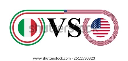 concept between italy vs united states. vector illustration isolated on white background