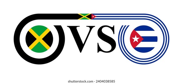 concept between jamaica vs cuba. vector illustration isolated on white background