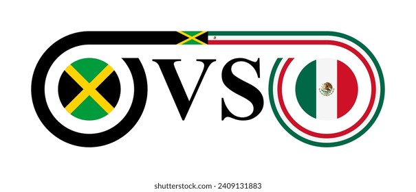 concept between jamaica vs mexico. vector illustration isolated on white background
