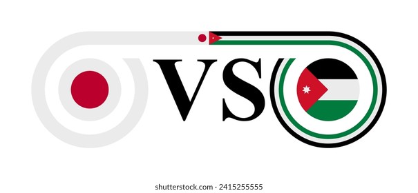 concept between japan vs jordan. vector illustration isolated on white background