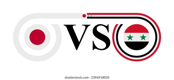concept between japan vs syria. vector illustration isolated on white background