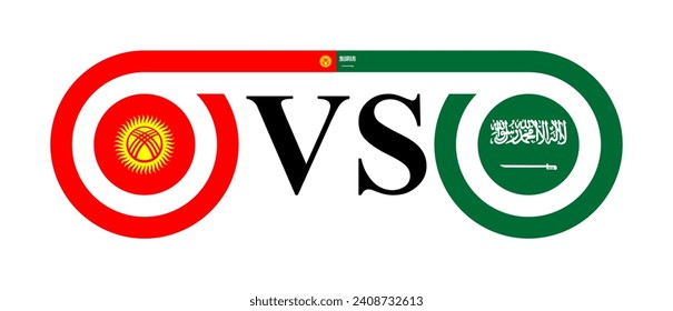 concept between kyrgyzstan vs saudi arabia. vector illustration isolated on white background