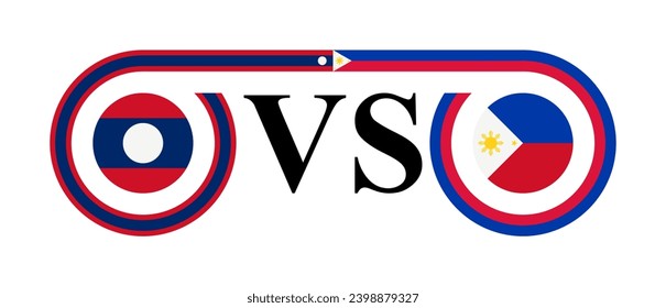 concept between laos vs philippines. vector illustration isolated on white background
