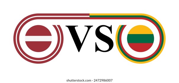 concepto entre letonia vs lituania. Ilustración vectorial aislada sobre fondo blanco