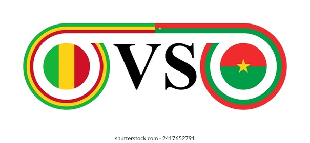 concept between mali vs burkina faso. vector illustration isolated on white background