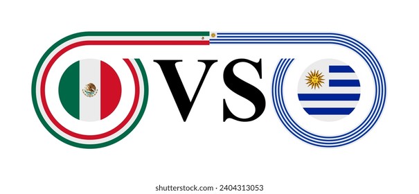 concepto entre méxico y uruguay. ilustración vectorial aislada en fondo blanco