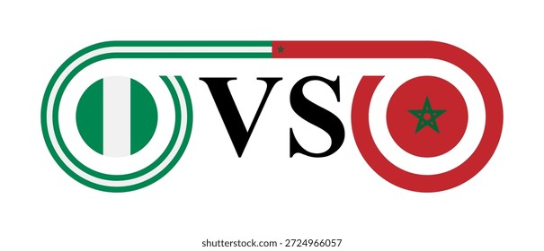 conceito entre nigéria vs marrocos. ilustração vetorial isolado no fundo branco