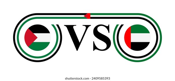 concept between palestine vs united arab emirates. vector illustration isolated on white background