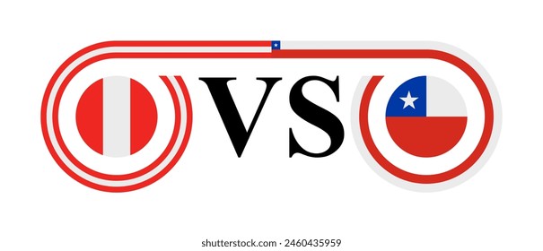 concept between peru vs chile. vector illustration isolated on white background