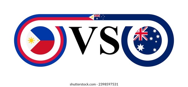 concept between philippines vs australia. vector illustration isolated on white background