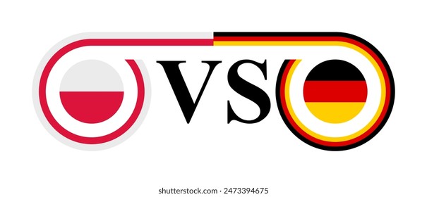 concept between poland vs germany. vector illustration isolated on white background