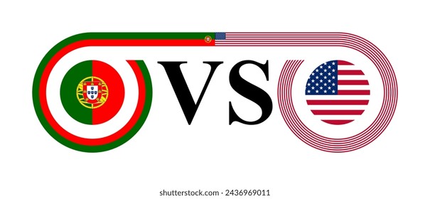 concept between portugal vs united states. vector illustration isolated on white background