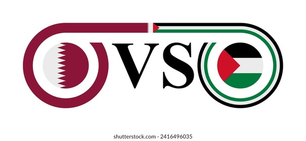 concept between qatar vs palestine. vector illustration isolated on white background