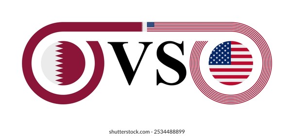concept between qatar vs united states. vector illustration isolated on white background