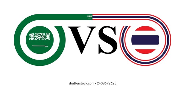 concept between saudi arabia vs thailand. vector illustration isolated on white background