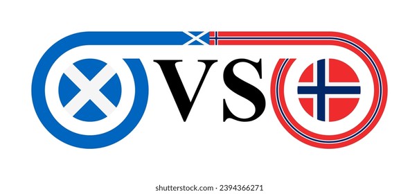 concept between scotland vs norway. vector illustration isolated on white background