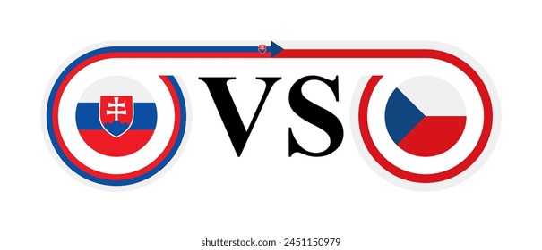 concept between slovakia vs czech republic. vector illustration isolated on white background