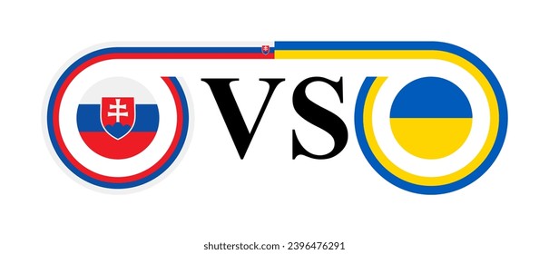 concept between slovakia vs ukraine. vector illustration isolated on white background