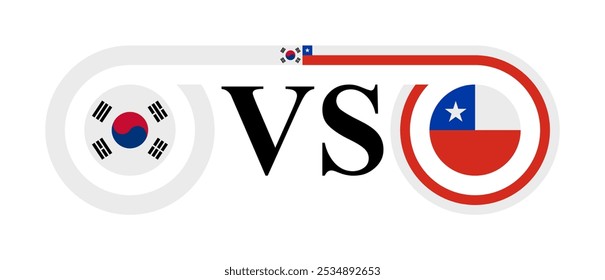 conceito entre coreia do sul vs chile. ilustração vetorial isolado no fundo branco