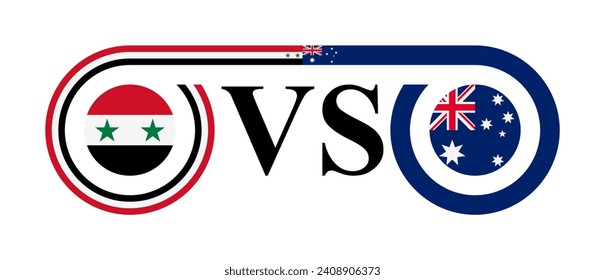 concepto entre siria y australia. ilustración vectorial aislada en fondo blanco