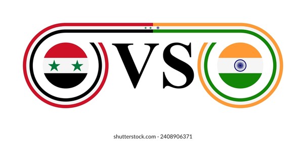 concept between syria vs india. vector illustration isolated on white background