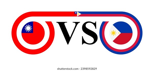 concept between taiwan vs philippines. vector illustration isolated on white background
