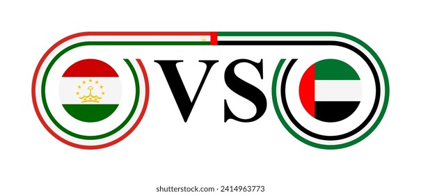 concept between tajikistan vs united arab emirates. vector illustration isolated on white background