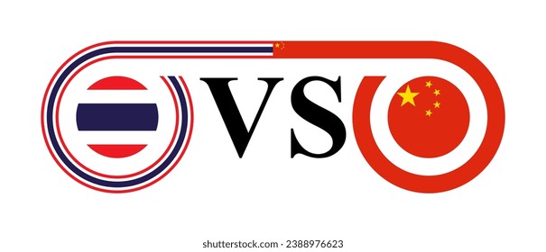 concept between thailand vs china. vector illustration isolated on white background