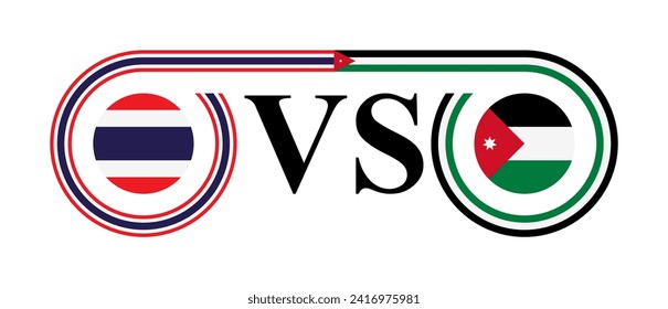 concept between thailand vs jordan. vector illustration isolated on white background