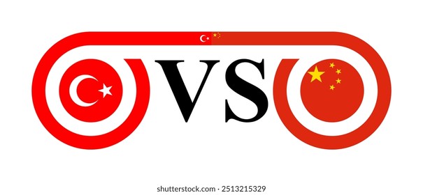 conceito entre turquia vs china. ilustração vetorial isolado no fundo branco