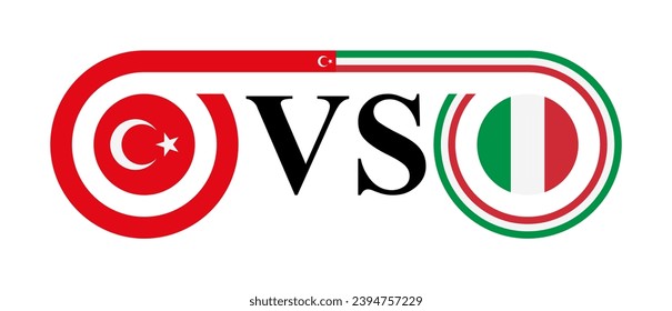 concepto entre turquía y italia. ilustración vectorial aislada en fondo blanco